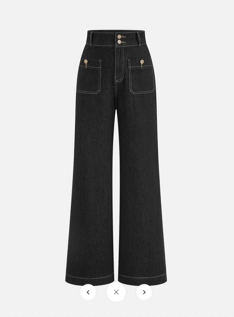 NWT Commense High-Waisted Double-Button Straight-Leg Denim Pants Sz XL